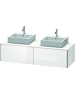 Duravit XSquare Meuble sous lavabo XS4907B2222 160x40x54,8cm, 2 tiroirs, des deux côtés, blanc très brillant
