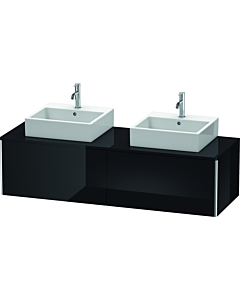 Duravit XSquare Meuble sous lavabo XS4907B4040 160x40x54,8cm, 2 tiroirs, double face, noir brillant