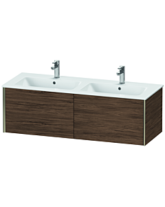 Duravit XViu Waschtisch-Unterschrank XV40290B121 128x48x40cm, 2 Auszüge, wandhängend, champagner matt, nussbaum dunkel