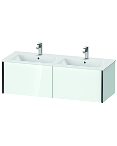 Duravit Meuble sous-vasque XViu XV40290B285 128x48x40cm, 2 coulissants, suspendu, noir mat, blanc brillant