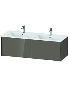 Duravit Meuble sous-vasque XViu XV40290B289 128x48x40cm, 2 coulissants, suspendu, noir mat, gris flanelle brillant