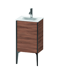 Duravit XViu Waschtisch-Unterschrank XV4068RB279 43x31x59,1cm, 1 Tür, schwarz matt, Tür rechts, nussbaum natur