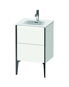 Duravit XViu Waschtisch-Unterschrank XV40690B218 51x42x59,1cm, 2 Auszüge, schwarz matt, weiß matt