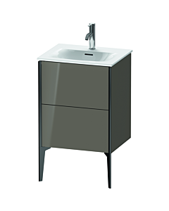 Duravit XViu vanity unit XV40690B289 51x42x59.1cm, 2 pull-outs, matt black, flannel gray high gloss
