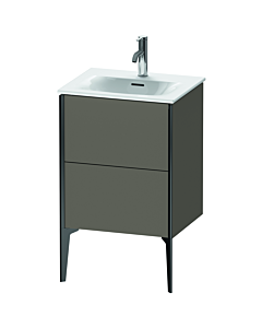 Duravit XViu Waschtisch-Unterschrank XV40690B290 51x42x59,1cm, 2 Auszüge, schwarz matt, flannel grey seidenmatt
