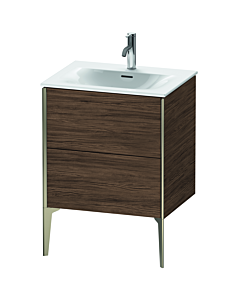 Duravit XViu vanity unit XV43000B121 61 x 48 x 59, 2000 cm, dark walnut, 2 drawers, champagne matt