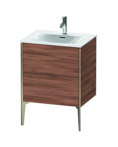 Duravit Meuble sous-vasque XViu XV43000B179 61 x 59, 2000 x 48 cm, noyer naturel, 2 coulissants, champagne mat