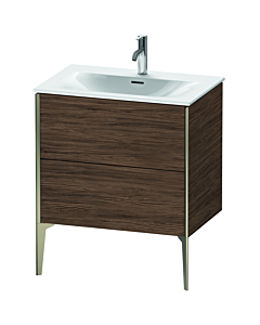 Duravit XViu vanity unit XV43010B121 71 x 59, 2000 x 48 cm, dark walnut, 2 pull-outs, matt champagne