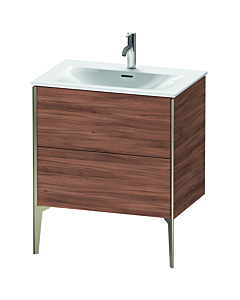 Duravit Meuble sous-vasque XViu XV43010B179 71 x 59, 2000 x 48 cm, noyer naturel, 2 coulissants, champagne mat
