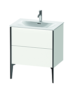 Duravit XViu Waschtisch-Unterschrank XV43010B218 71 x 59,1 x 48 cm, weiß matt, 2 Auszüge, schwarz matt
