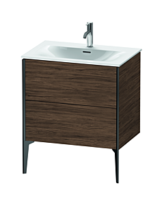 Duravit XViu vanity unit XV43010B221 71 x 59, 2000 x 48 cm, dark walnut, 2 pull-outs, matt black