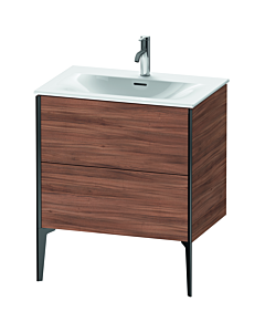 meuble-lavabo Duravit XViu XV43010B279 71 x 48 x 59 cm, 2000 cm, noyer naturel, 2 tiroirs, noir mat
