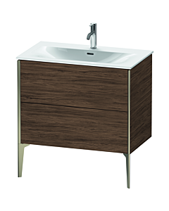 Duravit Meuble sous-vasque XViu XV43020B121 81 x 59, 2000 x 48 cm, noyer foncé, 2 coulissants, champagne mat