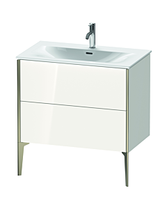 Duravit XViu Waschtisch-Unterschrank XV43020B122 81 x 59,1 x 48 cm, weiß hochglanz, 2 Auszüge, champagner matt