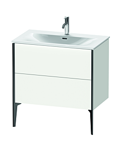 Duravit XViu Waschtisch-Unterschrank XV43020B218 81 x 59,1 x 48 cm, weiß matt, 2 Auszüge, schwarz matt