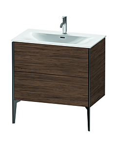 Duravit XViu vanity unit XV43020B221 81 x 48 x 59, 2000 cm, dark walnut, 2 drawers, matt black