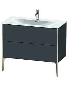 Duravit XViu Waschtisch-Unterschrank XV43030B149 101 x 59,1 x 48 cm, graphit matt, 2 Auszüge, champagner matt