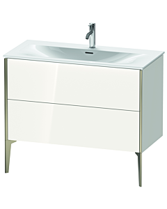 Duravit XViu Waschtisch-Unterschrank XV43030B185 101 x 59,1 x 48 cm, weiß hochglanz, 2 Auszüge, champagner matt