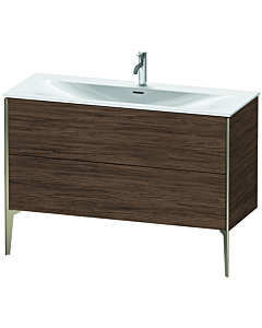 Duravit XViu vanity unit XV43040B121 121 x 59, 2000 x 48 cm, dark walnut, 2 pull-outs, matt champagne