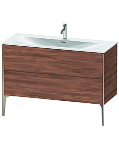 Duravit Meuble sous-vasque XViu XV43040B179 121 x 59, 2000 x 48 cm, noyer naturel, 2 coulissants, champagne mat