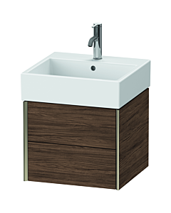 meuble-lavabo Duravit XViu XV43330B121 48,4 x 45,4 x 39,7 cm, noyer foncé, 2 tiroirs, champagne mat