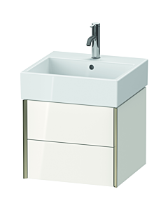 Duravit Meuble sous-vasque XViu XV43330B122 48,4 x 39,7 x 45,4 cm, blanc brillant, 2 tiroirs, champagne mat