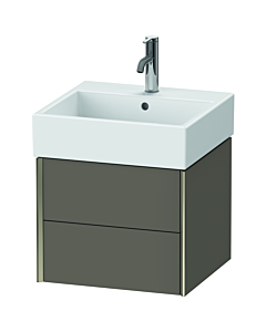 Duravit XViu vanity unit XV43330B190 48.4 x 39.7 x 45.4 cm, flannel gray silk matt, 2 drawers, champagne matt