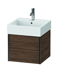 meuble-lavabo Duravit XViu XV43330B221 48,4 x 45,4 x 39,7 cm, noyer foncé, 2 tiroirs, noir mat