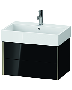 Duravit XViu Waschtisch-Unterschrank XV43350B140 68,4 x 39,7 x 45,4 cm, schwarz hochglanz, 2 Schubkästen, champagner matt