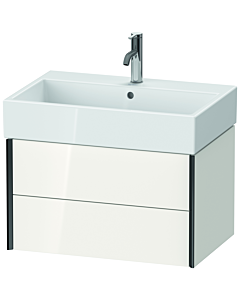 Duravit XViu Waschtisch-Unterschrank XV43350B285 68,4 x 39,7 x 45,4 cm, weiß hochglanz, 2 Schubkästen, schwarz matt