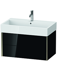 Duravit XViu Waschtisch-Unterschrank XV43360B140 78,4 x 39,7 x 45,4 cm, schwarz hochglanz, 2 Schubkästen, champagner matt