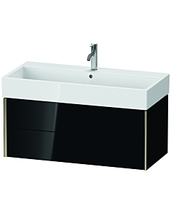 Duravit XViu Waschtisch-Unterschrank XV43370B140 98,4 x 39,7 x 45,4 cm, schwarz hochglanz, 2 Schubkästen, champagner matt
