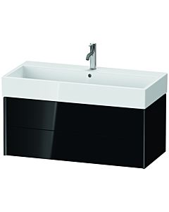 Duravit XViu Waschtisch-Unterschrank XV43370B240 98,4 x 39,7 x 45,4 cm, schwarz hochglanz, 2 Schubkästen, schwarz matt
