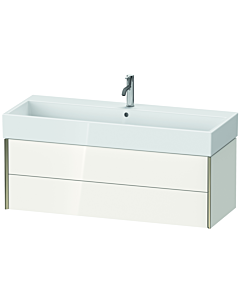 Duravit XViu Waschtisch-Unterschrank XV43380B122 118,4 x 39,7 x 45,4 cm, weiß hochglanz, 2 Schubkästen, champagner matt