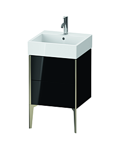 Duravit XViu Waschtisch-Unterschrank XV45330B140 48,4 x 49,3 x 45,4 cm, schwarz hochglanz, 2 Auszüge, champagner matt