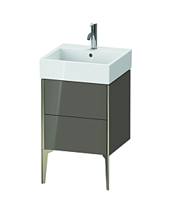 Duravit XViu Waschtisch-Unterschrank XV45330B189 48,4 x 49,3 x 45,4 cm, flannel grey hochglanz, 2 Auszüge, champagner matt