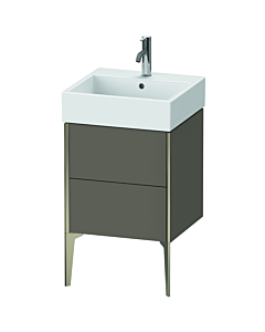 Duravit Meuble sous-vasque XViu XV45330B190 48,4 x 49,3 x 45,4 cm, flanelle gris soie mat, 2 coulissants, champagne mat
