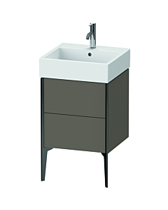 Duravit Meuble sous-vasque XViu XV45330B290 48,4 x 49,3 x 45,4 cm, gris flanelle, satiné soie, 2 coulissants, noir mat