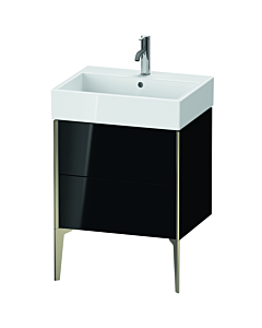 Duravit XViu Waschtisch-Unterschrank XV45340B140 58,4 x 49,3 x 45,4 cm, schwarz hochglanz, 2 Auszüge, champagner matt
