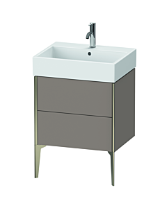 Duravit XViu Waschtisch-Unterschrank XV45340B143 58,4 x 49,3 x 45,4 cm, basalt matt, 2 Auszüge, champagner matt