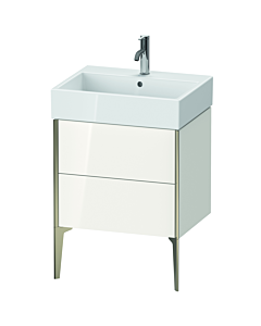 Duravit XViu vanity unit XV45340B185 58.4 x 49.3 x 45.4 cm, white high gloss, 2 pull-outs, matt champagne