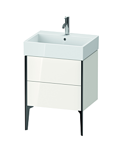 Duravit XViu Waschtisch-Unterschrank XV45340B222 58,4 x 49,3 x 45,4 cm, weiß hochglanz, 2 Auszüge, schwarz matt