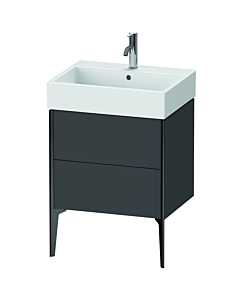 Duravit Meuble sous-vasque XViu XV45340B249 58,4 x 49,3 x 45,4 cm, graphite mat, 2 coulissants, noir mat