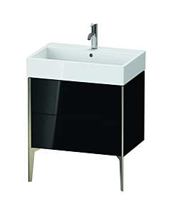 Duravit XViu vanity unit XV45350B140 68.4 x 49.3 x 45.4 cm, black high gloss, 2 pull-outs, matt champagne