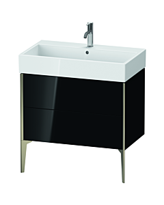Duravit XViu Waschtisch-Unterschrank XV45360B140 78,4 x 49,3 x 45,4 cm, schwarz hochglanz, 2 Auszüge, champagner matt