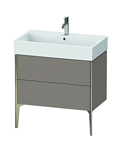 Duravit Meuble sous-vasque XViu XV45360B143 78,4 x 49,3 x 45,4 cm, basalte mat, 2 coulissants, champagne mat