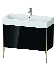 Duravit XViu Waschtisch-Unterschrank XV45370B140 98,4 x 49,3 x 45,4 cm, schwarz hochglanz, 2 Auszüge, champagner matt