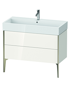 Duravit XViu vanity unit XV45370B185 98.4 x 49.3 x 45.4 cm, white high gloss, 2 pull-outs, matt champagne