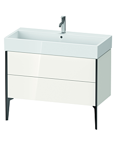 Duravit XViu vanity unit XV45370B222 98.4 x 49.3 x 45.4 cm, white high gloss, 2 pull-outs, black matt