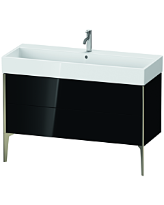 Duravit XViu Waschtisch-Unterschrank XV45380B140 118,4 x 49,3 x 45,4 cm, schwarz hochglanz, 2 Auszüge, champagner matt